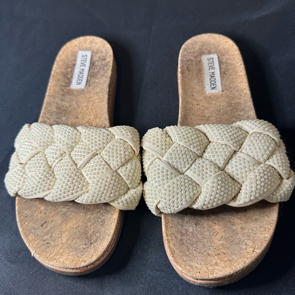 Steve Madden Women's Derya, Pearl Slide Sandals